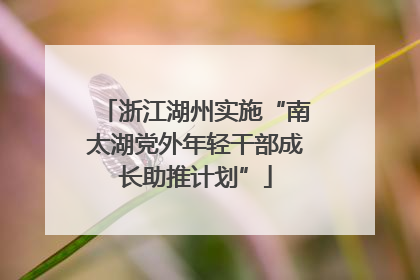 浙江湖州实施“南太湖党外年轻干部成长助推计划”