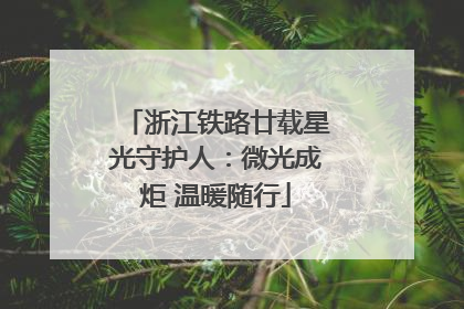 浙江铁路廿载星光守护人：微光成炬 温暖随行
