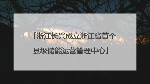 浙江长兴成立浙江省首个县级储能运营管理中心