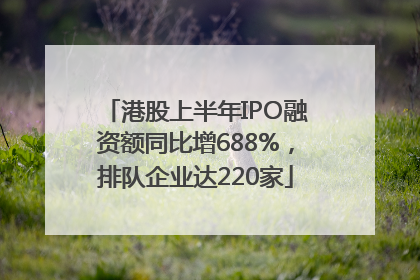 港股上半年IPO融资额同比增688%，排队企业达220家