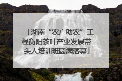 湖南“农广助农”工程衡阳茶叶产业发展带头人培训班圆满落幕