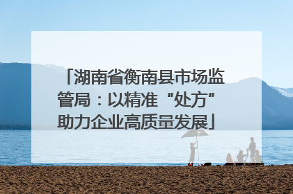 湖南省衡南县市场监管局：以精准“处方”助力企业高质量发展