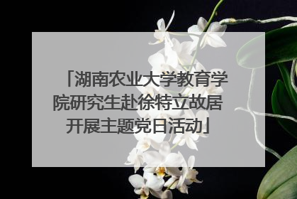 湖南农业大学教育学院研究生赴徐特立故居开展主题党日活动