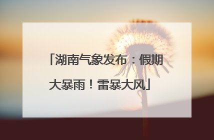 湖南气象发布：假期大暴雨！雷暴大风