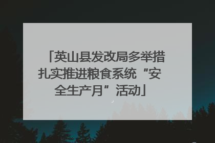 英山县发改局多举措扎实推进粮食系统“安全生产月”活动