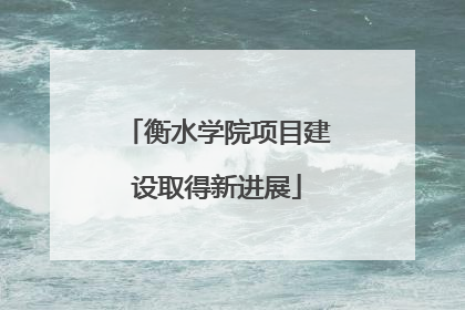 衡水学院项目建设取得新进展