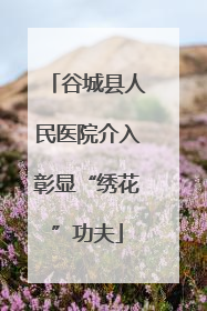 谷城县人民医院介入彰显“绣花”功夫