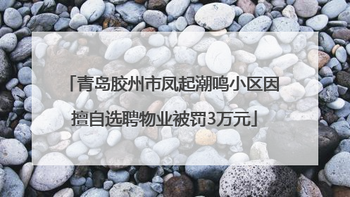 青岛胶州市凤起潮鸣小区因擅自选聘物业被罚3万元