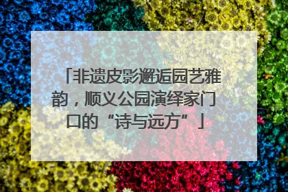 非遗皮影邂逅园艺雅韵，顺义公园演绎家门口的“诗与远方”