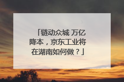 链动众城 万亿降本，京东工业将在湖南如何做？