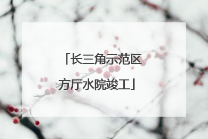 长三角示范区方厅水院竣工