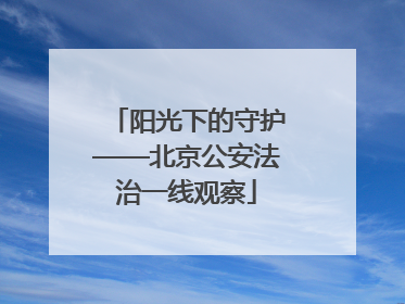 阳光下的守护——北京公安法治一线观察