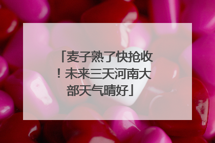 麦子熟了快抢收！未来三天河南大部天气晴好
