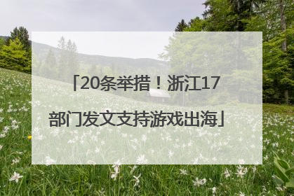 20条举措！浙江17部门发文支持游戏出海