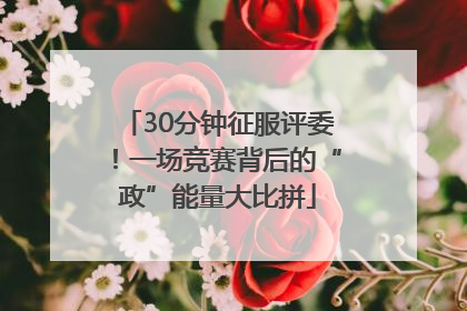 30分钟征服评委！一场竞赛背后的“政”能量大比拼