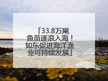33.8万尾鱼苗逐浪入海！如东促进海洋渔业可持续发展