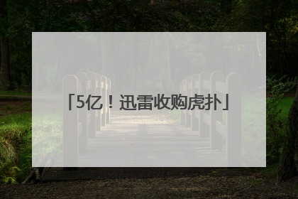 5亿！迅雷收购虎扑
